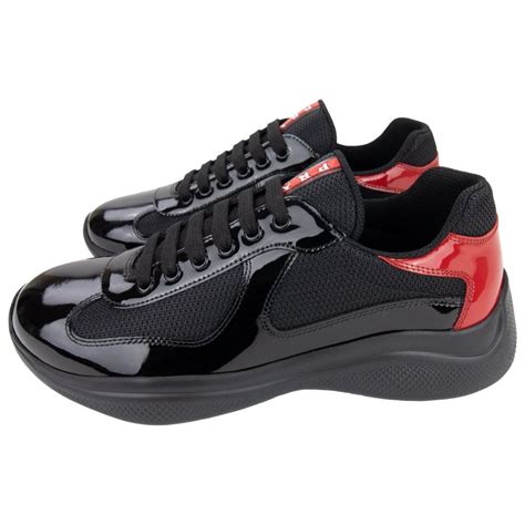 prada shoes black red|high top black prada shoes.